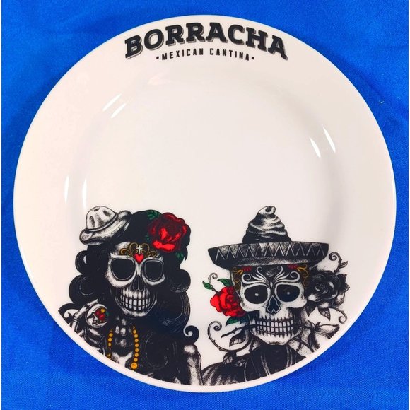 5 Borracha Mexican Cantina 7.5 Salad Dessert Plates Day Of The Dead Skeleton - Picture 3 of 8
